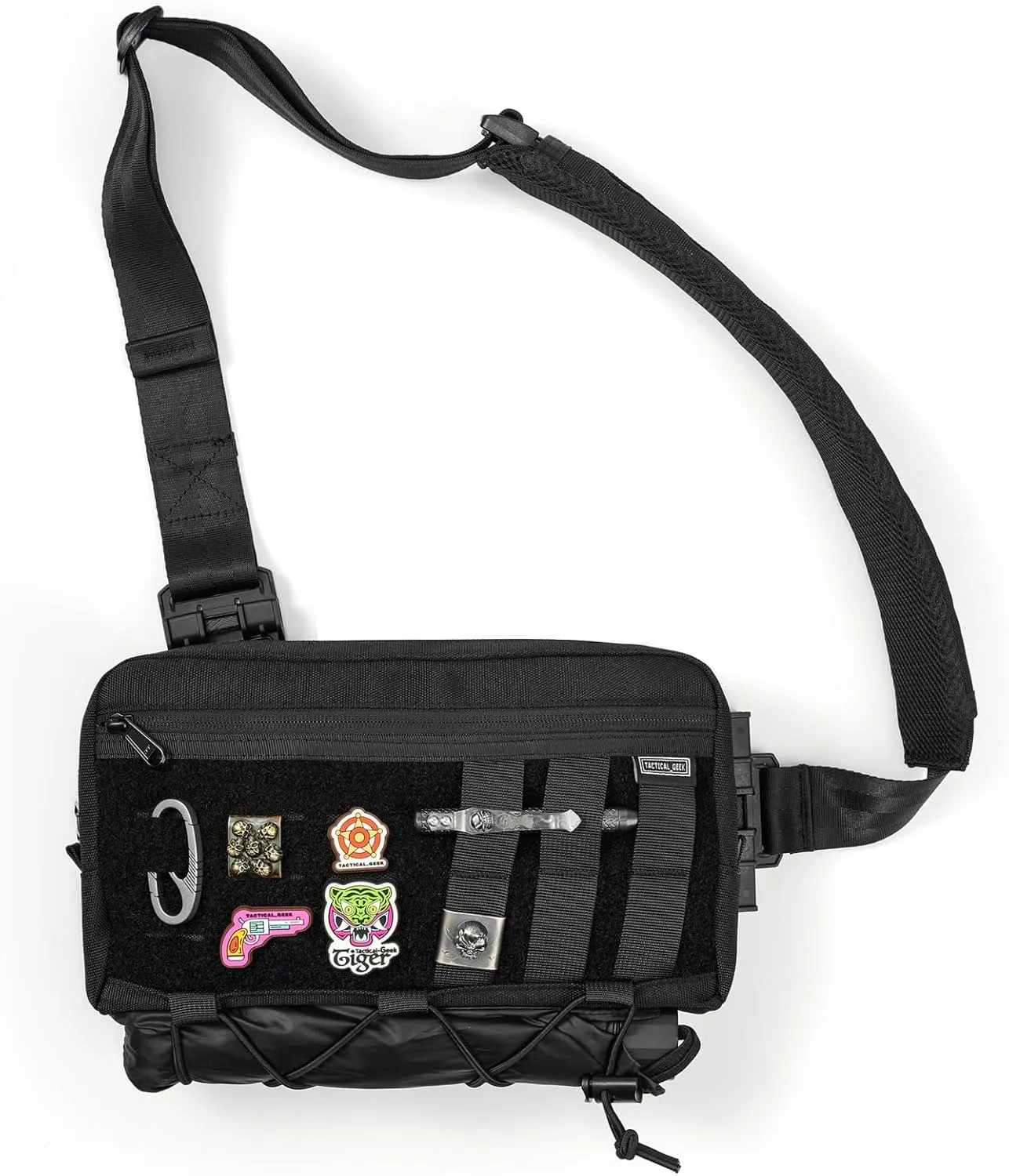 Cache L3C EDC Sling Bag Chest, Lightweight Shoulder Daypack, Travel Hiking Concealed Carry, Crossbody Bag, Tactical Backpack, Hiking Ambidextrous Strap (1000D-Black)