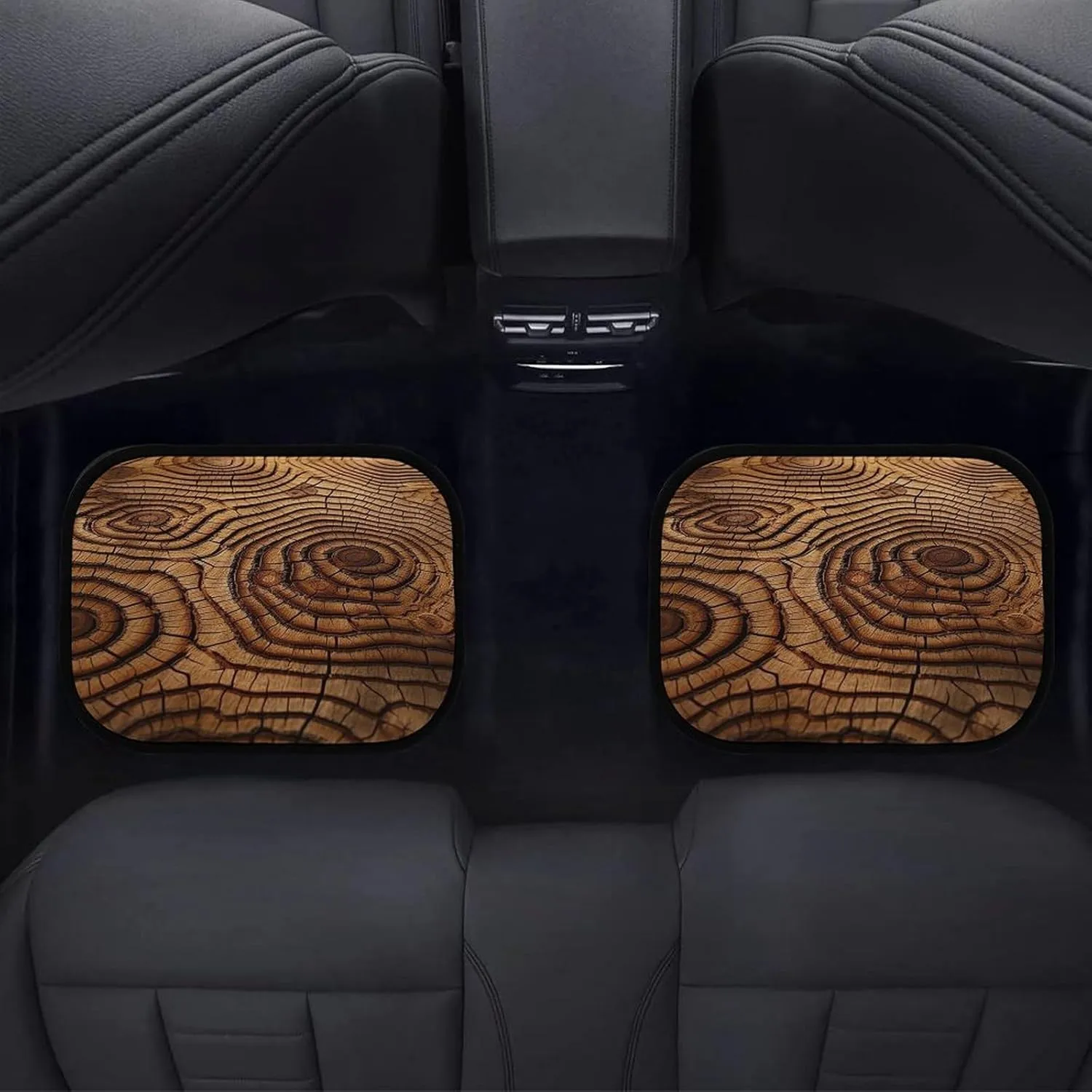 Car Floor Mats 4 Piece Universal Car Floor Mats Texture of Trees Car Mat Set Rubber Floor Mats for Cars Non-Slip Car Foot Pad Car Carpet Decor Heel Pad for Most Vehicles