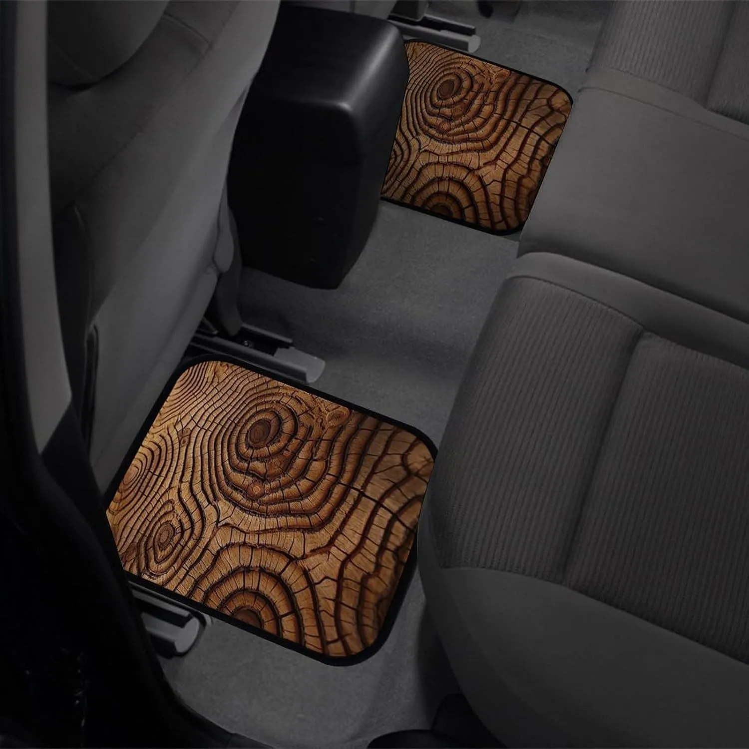 Car Floor Mats 4 Piece Universal Car Floor Mats Texture of Trees Car Mat Set Rubber Floor Mats for Cars Non-Slip Car Foot Pad Car Carpet Decor Heel Pad for Most Vehicles