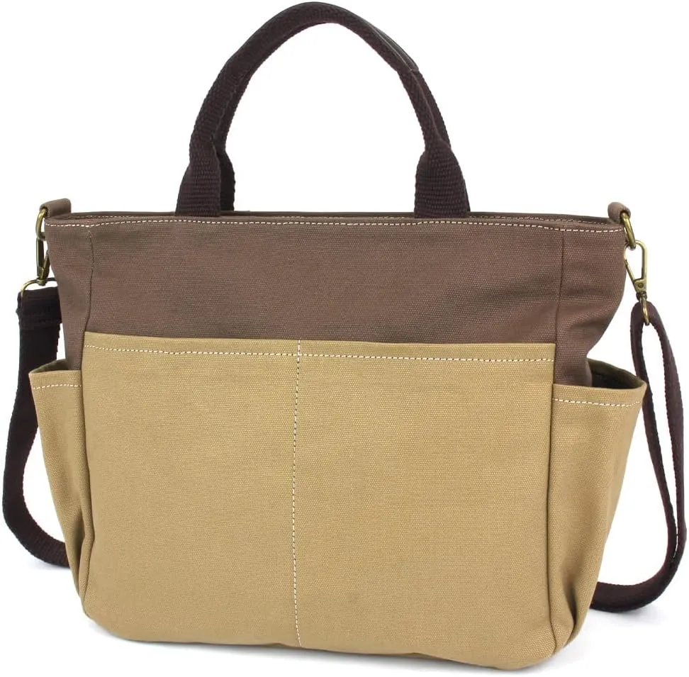 CHALA Multi Pocket Tote Shoulder Purse w/Detachable Crossbody Strap