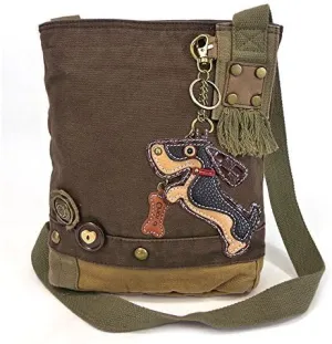 CHALA Patch Crossbody Bag Weiner Dog Dachshund Multi-color