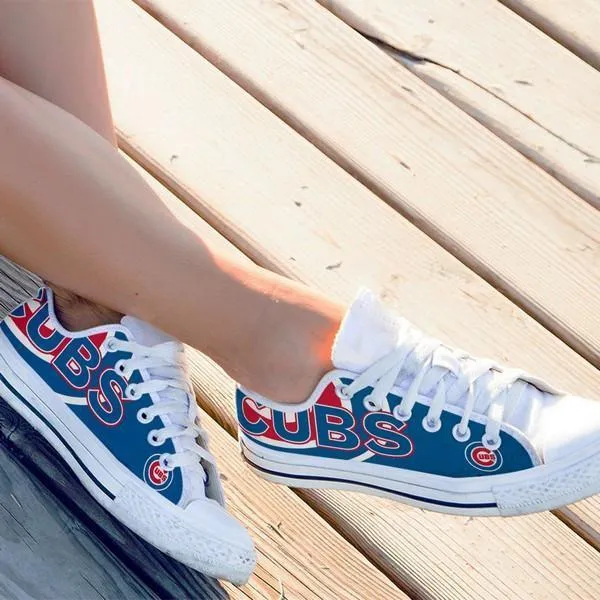 chicago cubs ladies low cut sneakers