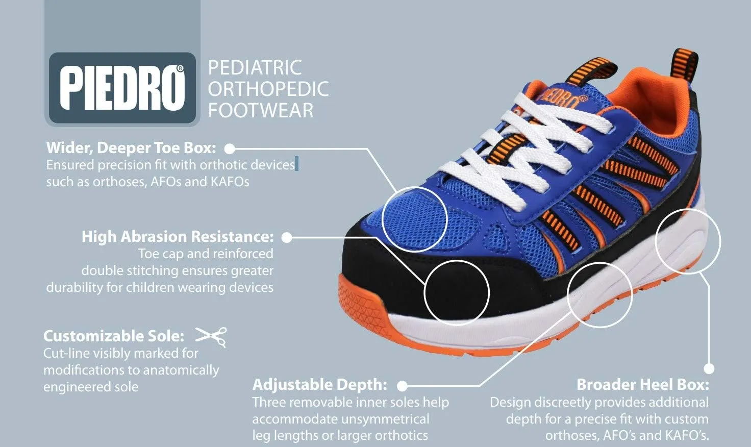 Children's Orthopedic Sneaker - Unisex - Lace/Strap Closure