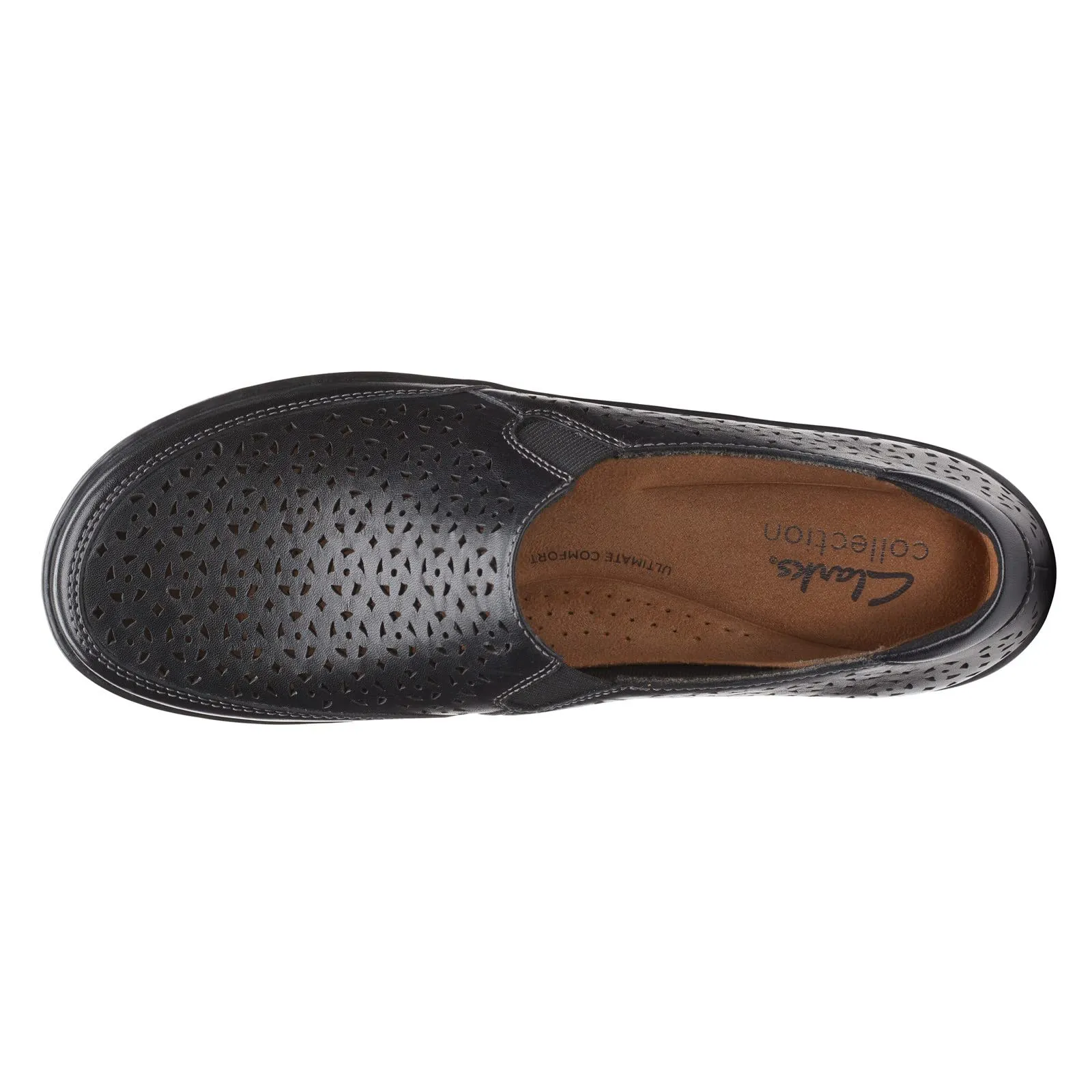 Clarks Cora Sky Loafer, Black Leather, 11 Medium