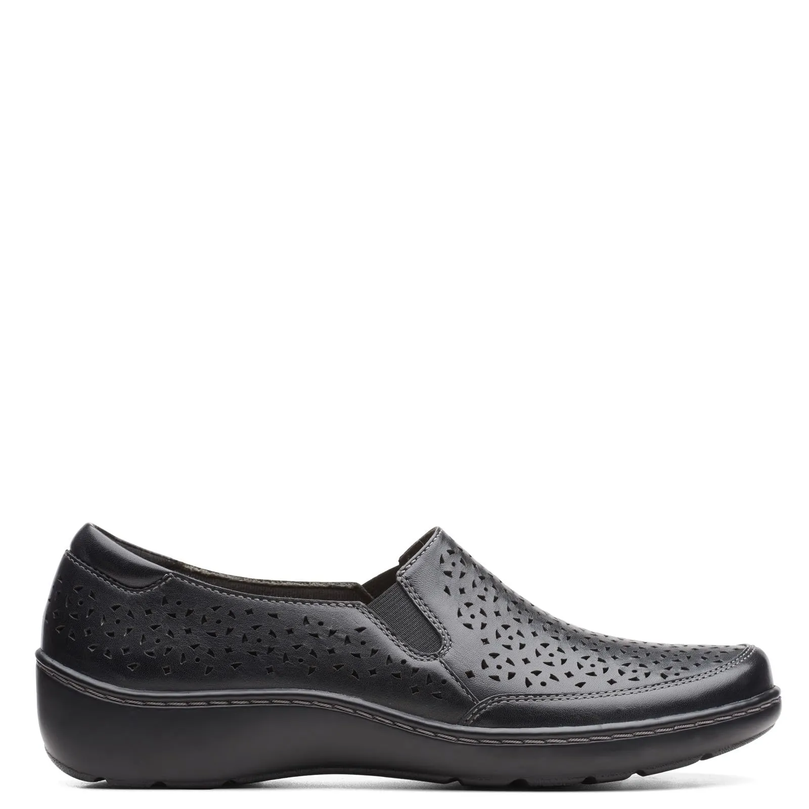 Clarks Cora Sky Loafer, Black Leather, 11 Medium
