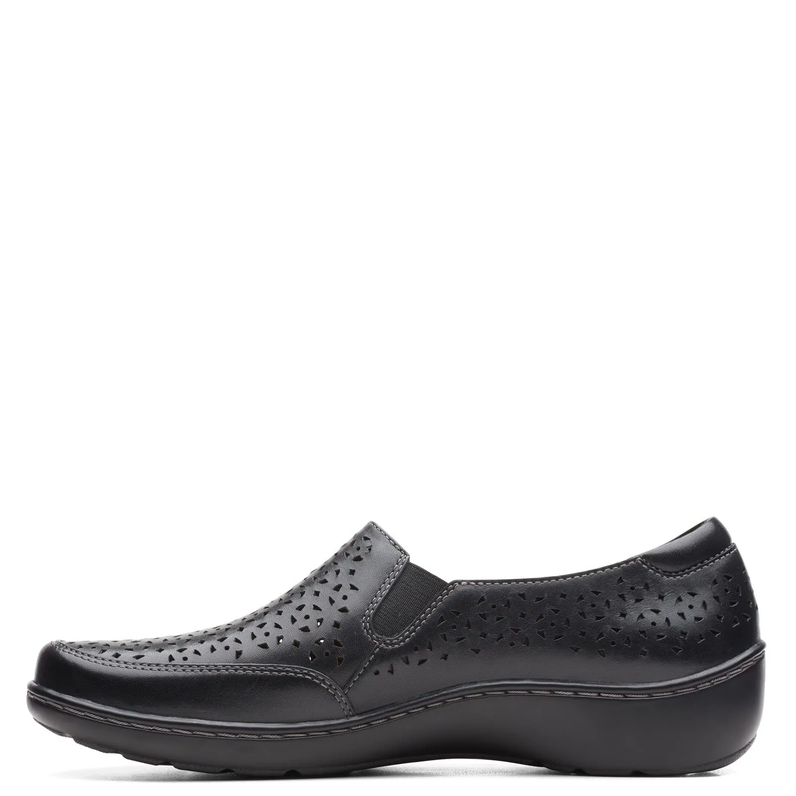 Clarks Cora Sky Loafer, Black Leather, 11 Medium