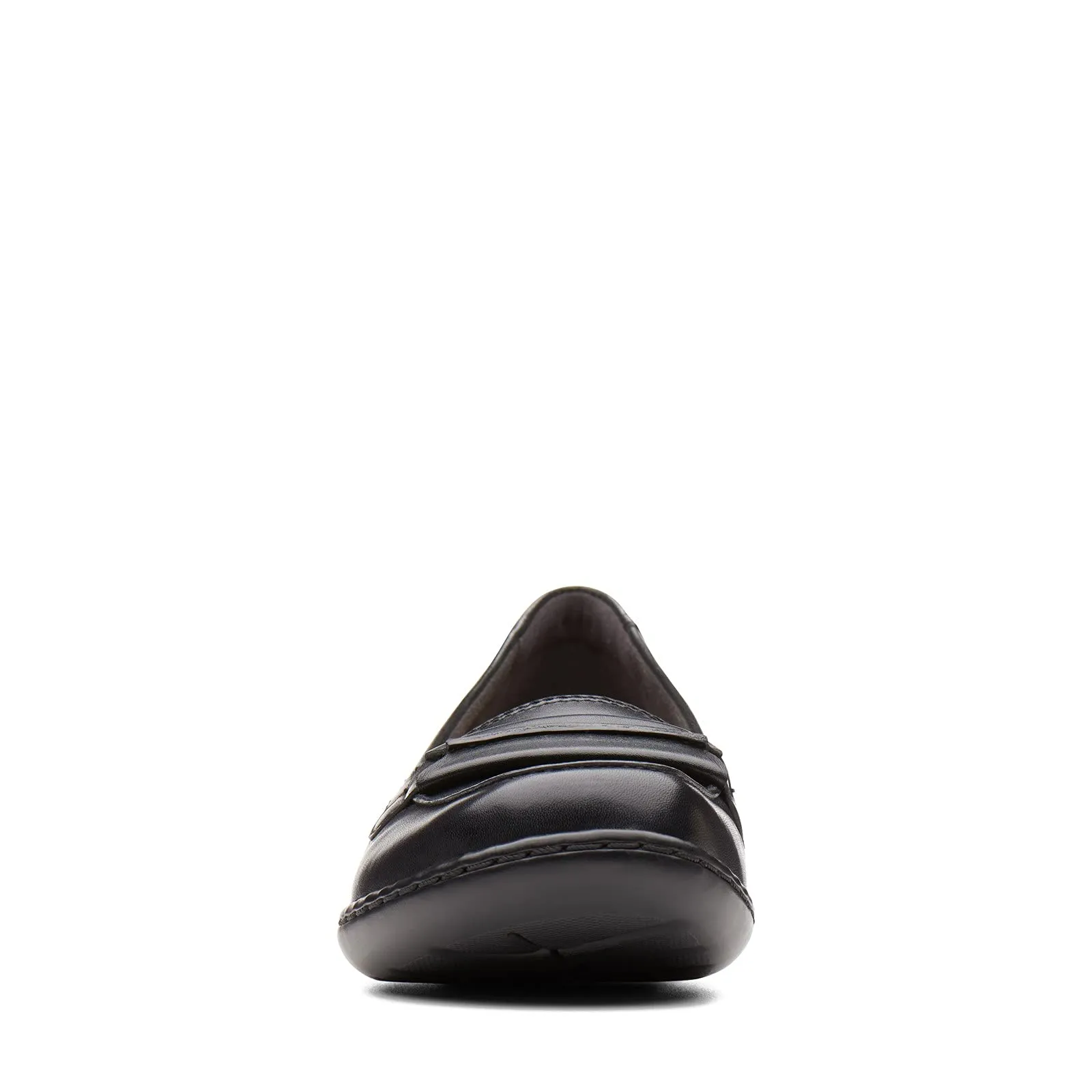 Clarks Women's Ashland Lily Loafer, Black Leather, 10 Narrow