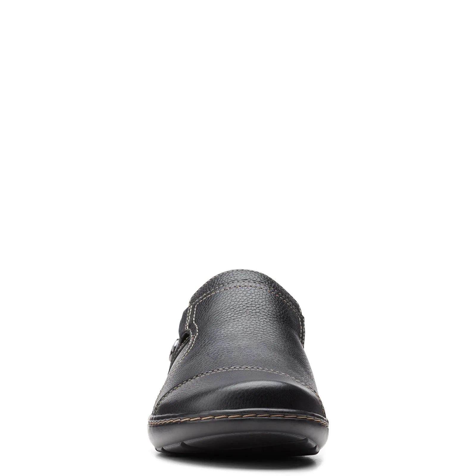 Clarks Women's Cora Poppy Loafer, Black Tumbled, 7