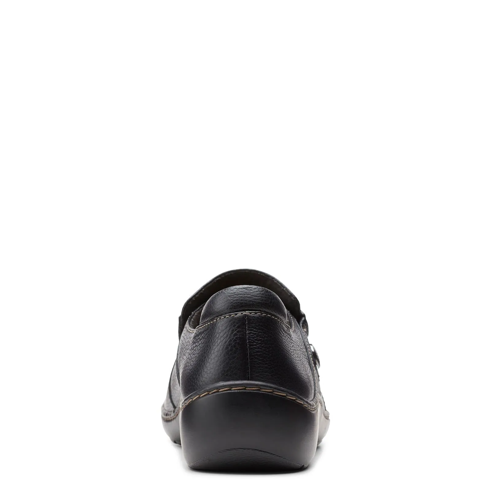 Clarks Women's Cora Poppy Loafer, Black Tumbled, 7