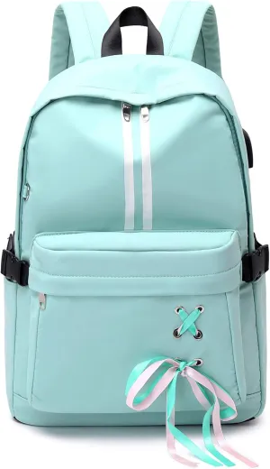 Classic Backpack for Women Stylish School Backpack for Teen Girl Light Blue