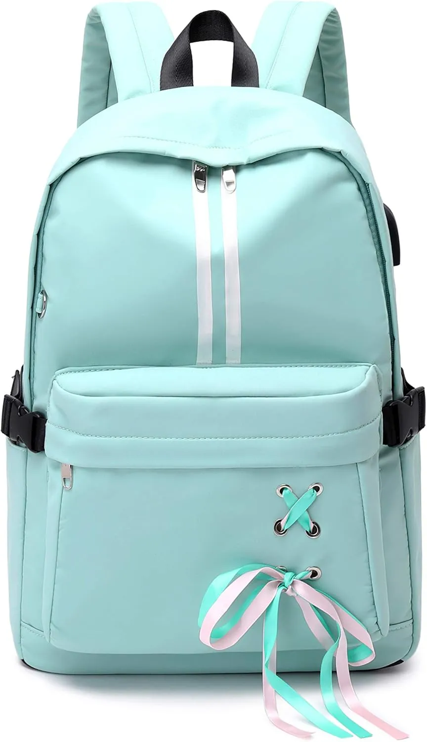 Classic Backpack for Women Stylish School Backpack for Teen Girl Light Blue