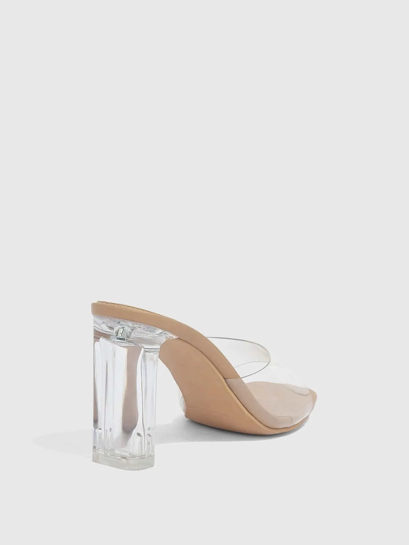 CM-SHS776878 Women Trendy Seoul Style Minimalist Clear Band Mule Sandals