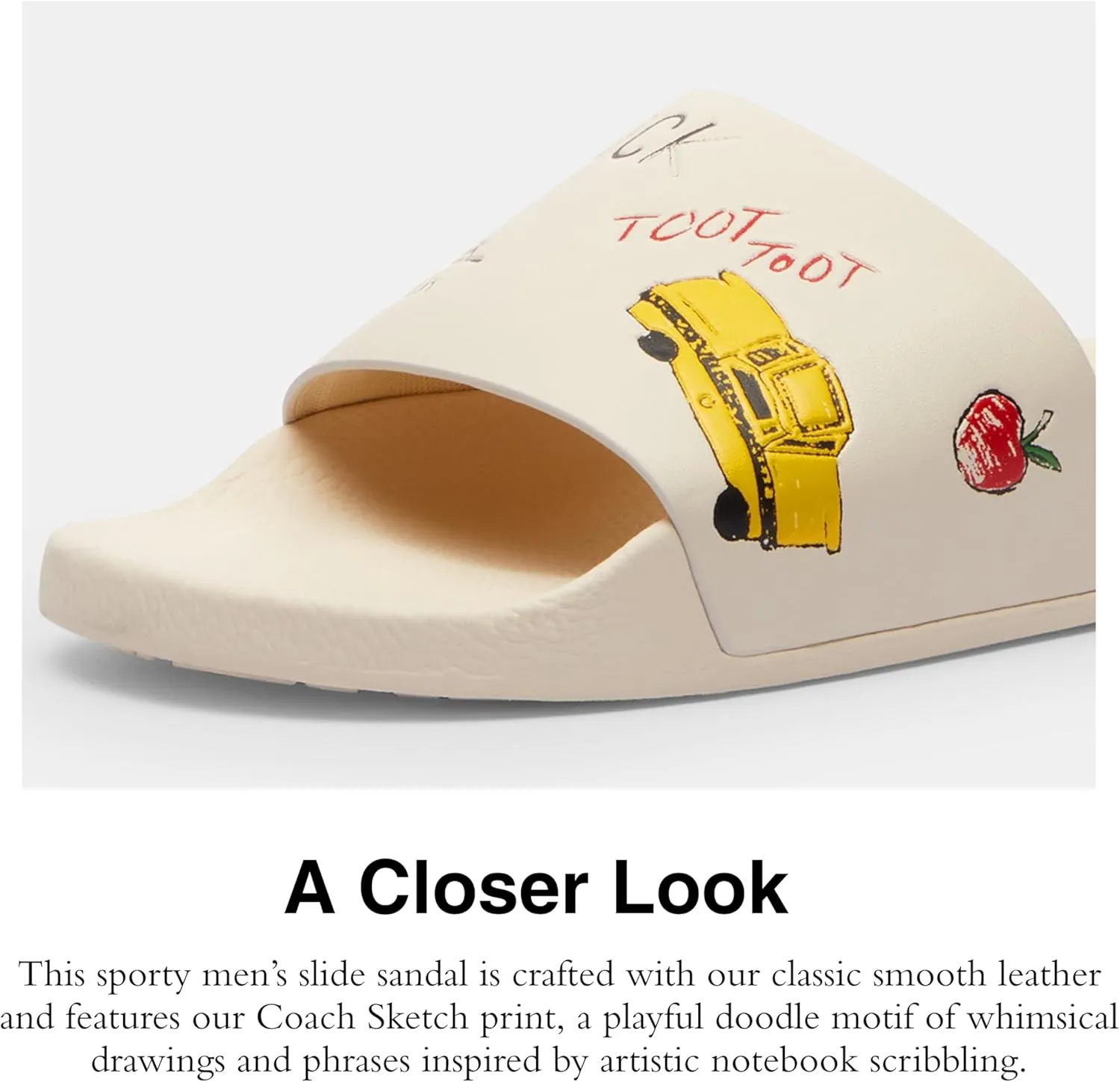 Coach Men's Slide Sandal with Sketch Print Platform