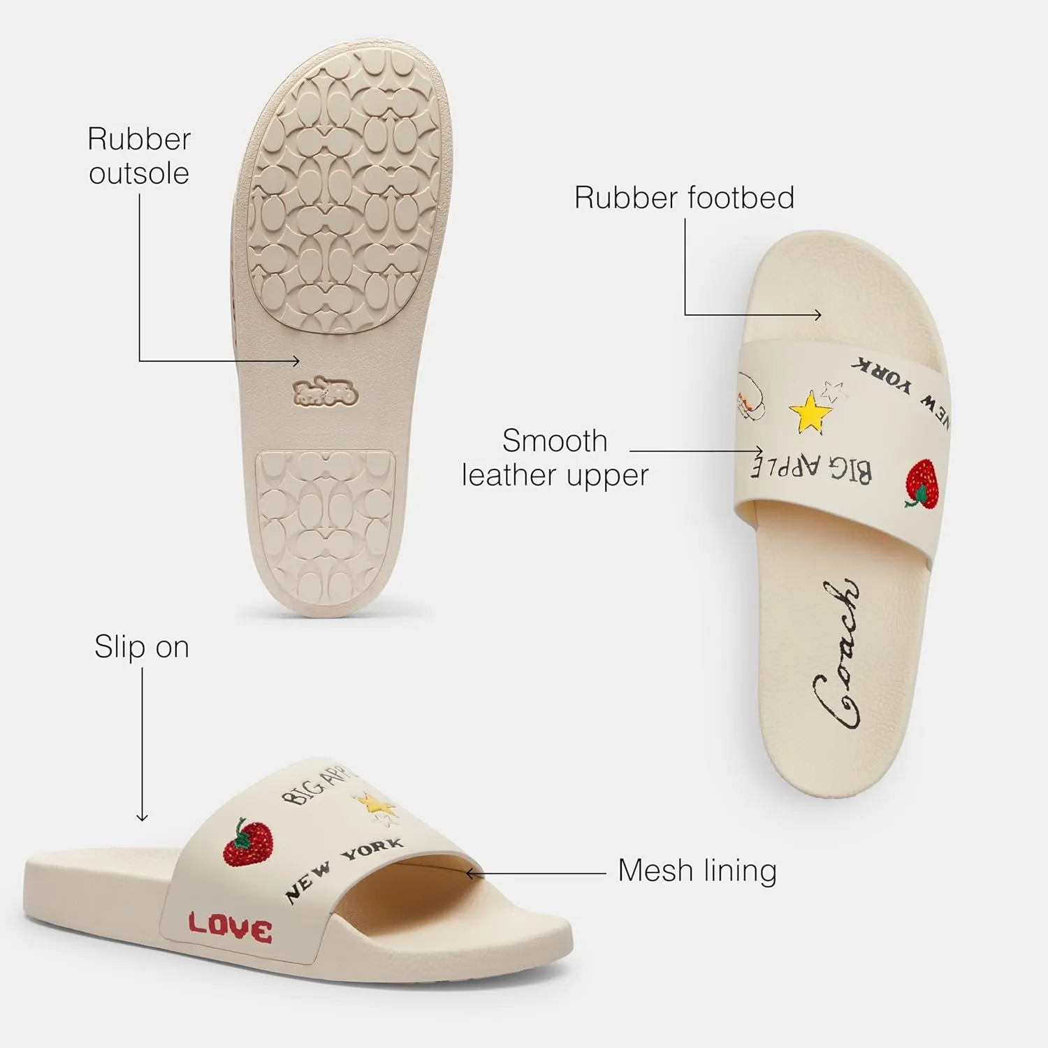Coach Men's Slide Sandal with Sketch Print Platform