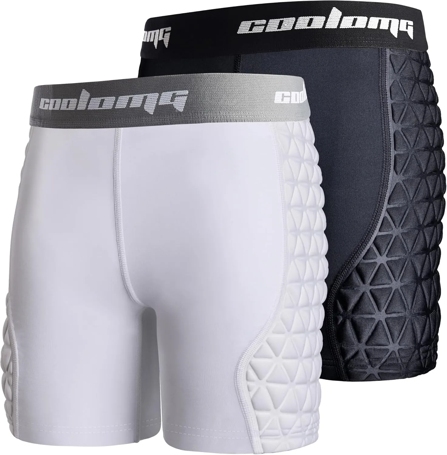 COOLOMG Women Softball Sliding Shorts Compression Padded Slider Shorts for Baseball Football Lacrosse Hockey (2-Pack)
