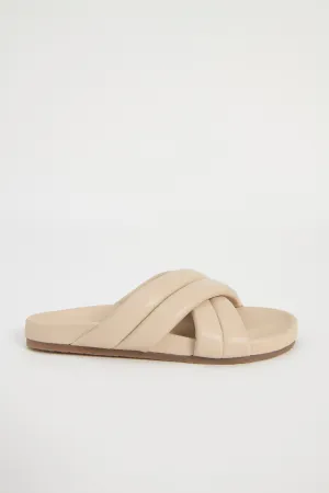 CROSSOVER LEATHER SLIDE