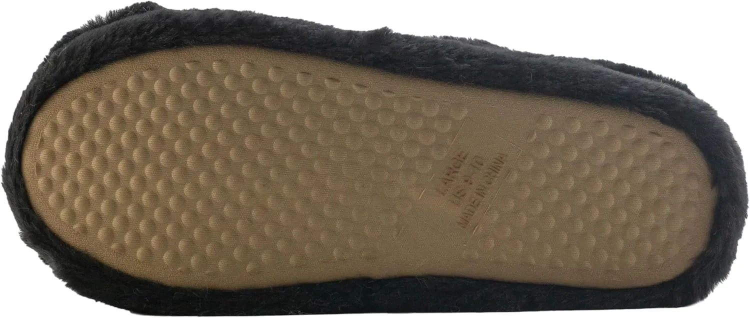 Cuddl Duds Women Indoor Memory Foam Cozy Faux Fur Lining Clog Slipper House Shoes With Skid Resistant Bottom