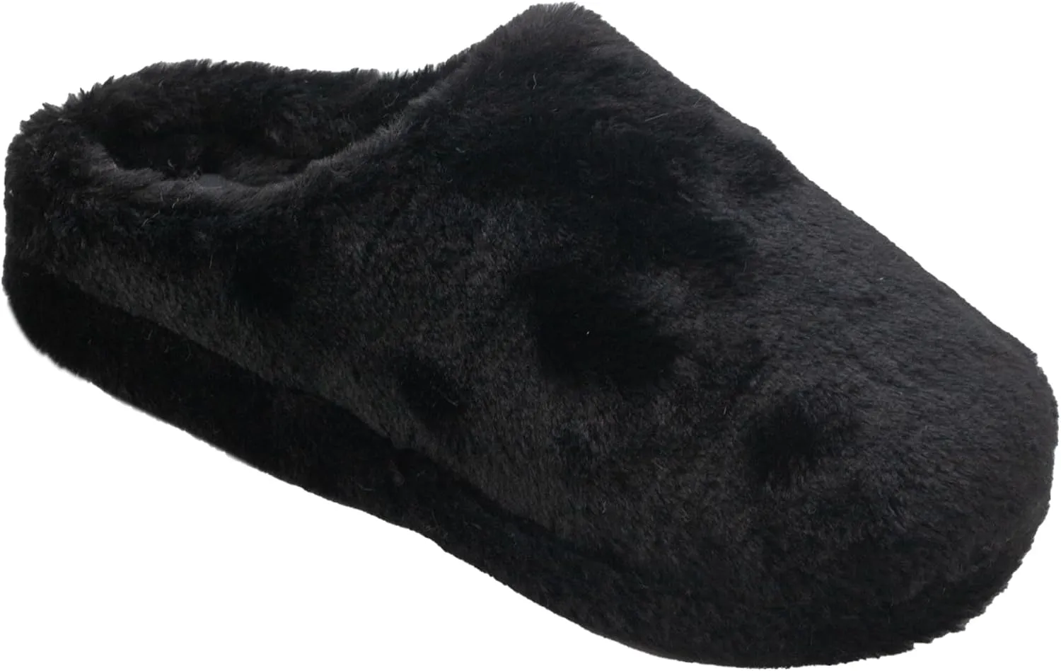 Cuddl Duds Women Indoor Memory Foam Cozy Faux Fur Lining Clog Slipper House Shoes With Skid Resistant Bottom