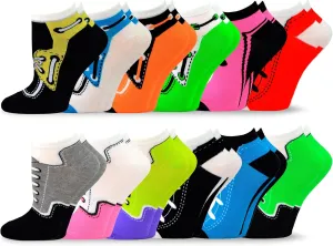 Cute Colorful Low Cut Ankle Socks for Women Girls College 9-11 Fun Novelty Multipair Gifts Floral Solid Neon Animal