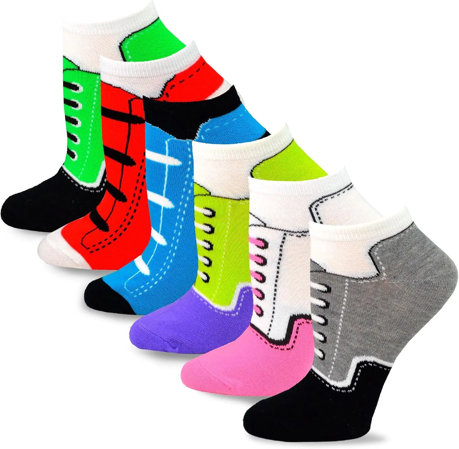 Cute Colorful Low Cut Ankle Socks for Women Girls College 9-11 Fun Novelty Multipair Gifts Floral Solid Neon Animal