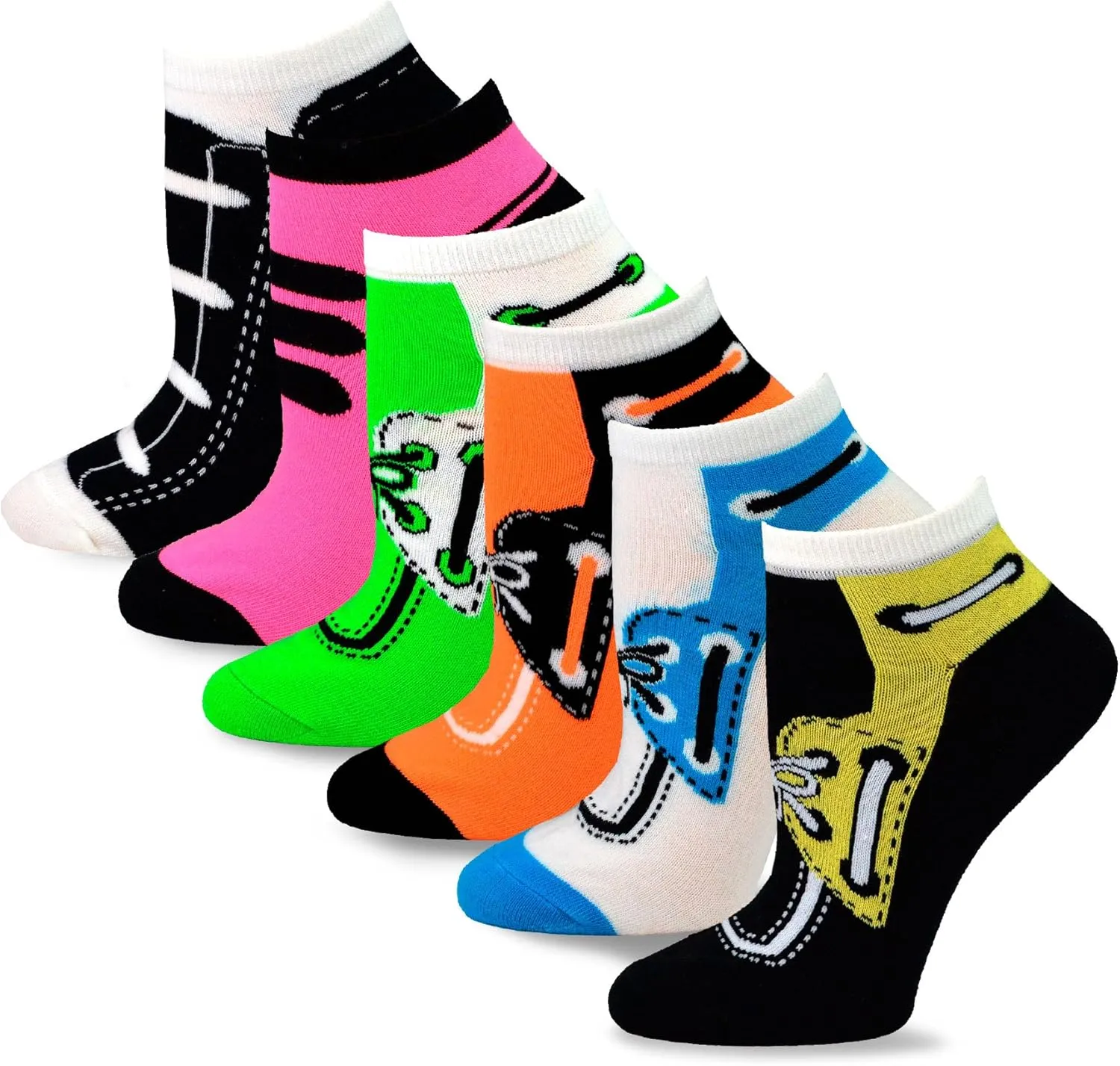 Cute Colorful Low Cut Ankle Socks for Women Girls College 9-11 Fun Novelty Multipair Gifts Floral Solid Neon Animal