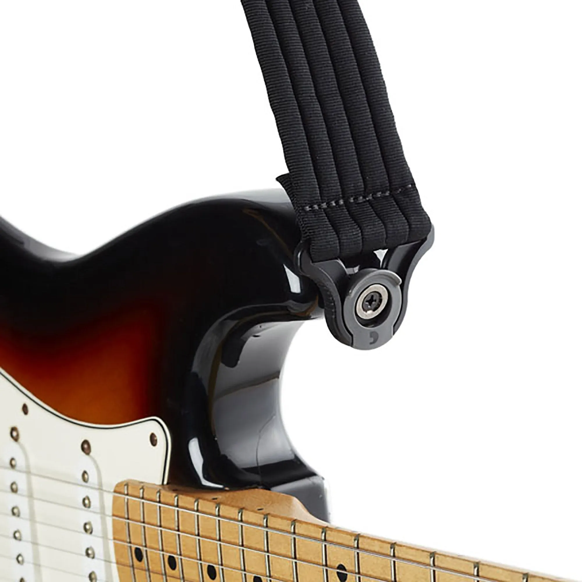 D'Addario Auto Lock Guitar Strap 50BAL01 Black Padded Stripes
