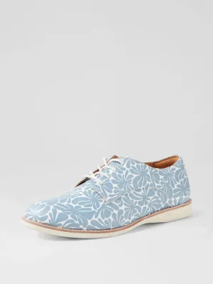 Derby Blue Flower Shoes