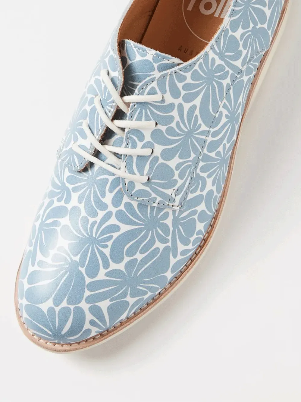 Derby Blue Flower Shoes