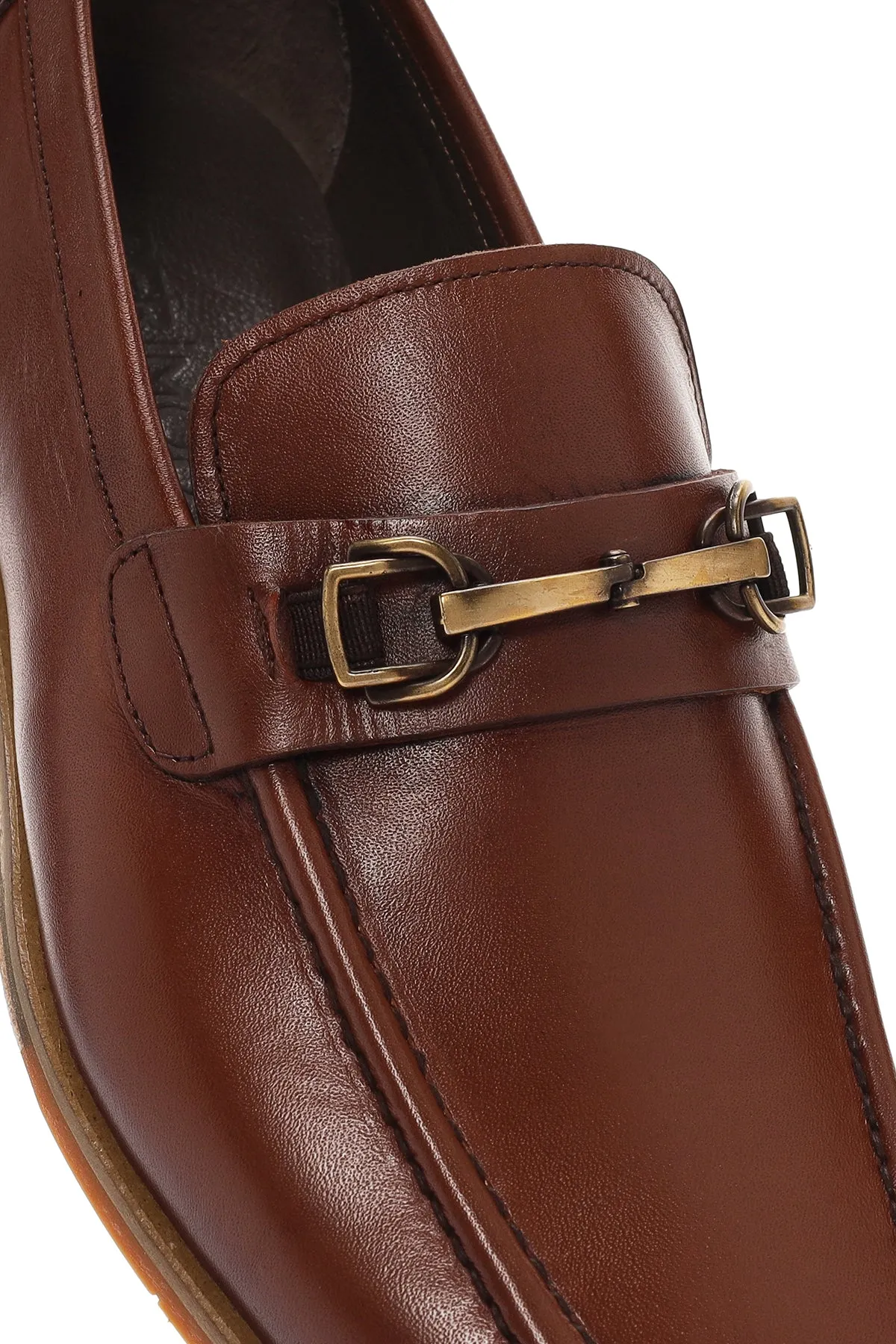 Derimod Black Erkek Kahverengi Deri Loafer
