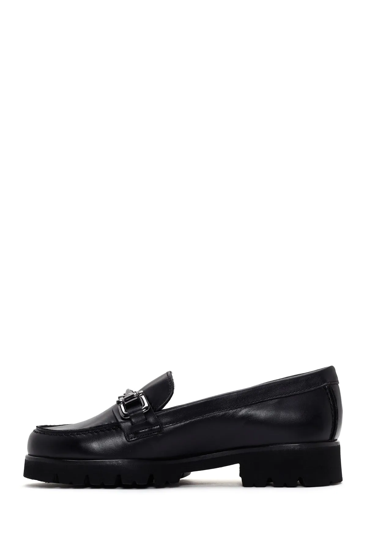 Derimod Gritti Kadın Siyah Deri Klasik Loafer