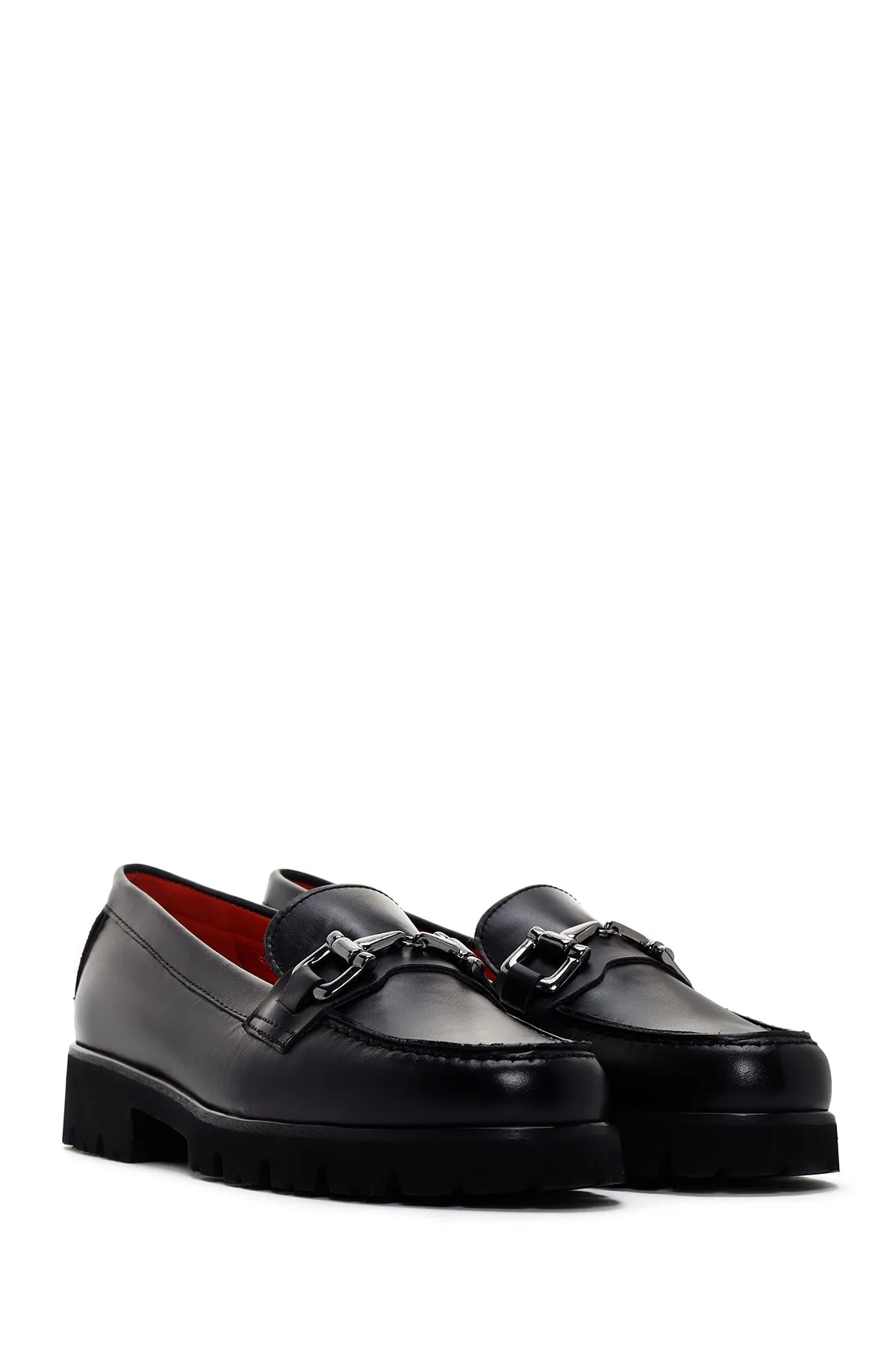 Derimod Gritti Kadın Siyah Deri Klasik Loafer