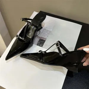 Designer Pointed Toe Women Slippers Shoes with Wedges High Heels