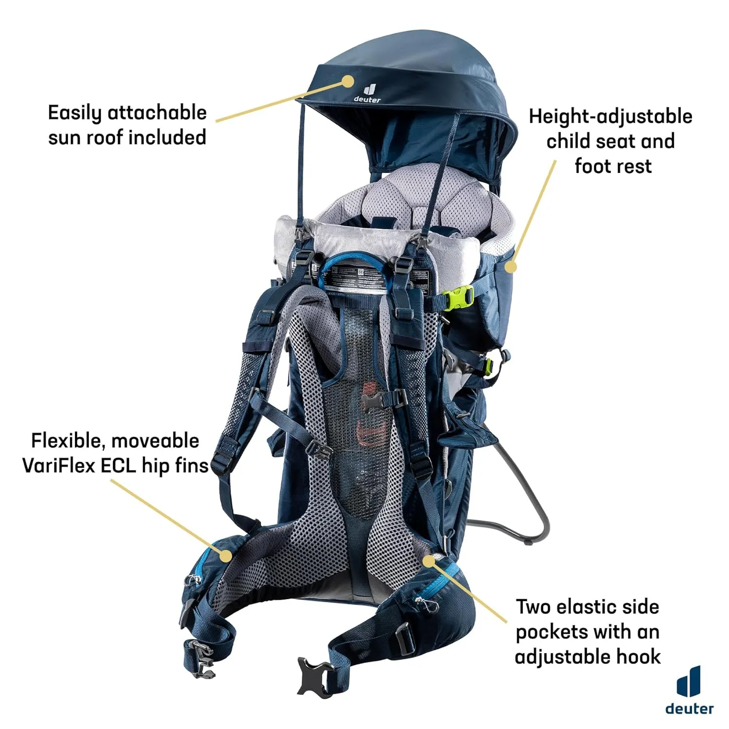 Deuter Kid Comfort Child Carrier and Backpack - Midnight