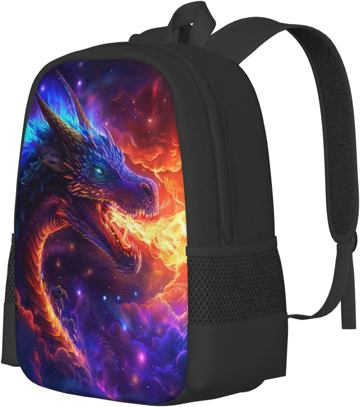 Dragon Backpack, Simple and Aesthetic Bookbag for Women & Men, Lightweight Adjustable Black Backpack for Travel Outdoor Sports, Large Capacity Laptop Bag for Business Office