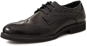 Dress Oxford for Men Lace Up Wing Tip Brogue Derby Shoes Cowhide Anti-Slip Rubber Sole Low Top Party Suitable for Many Occasions