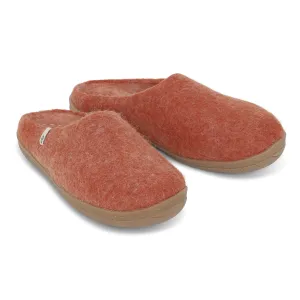 Egos Felted Wool Mule Slippers with Rubber Sole, Clay