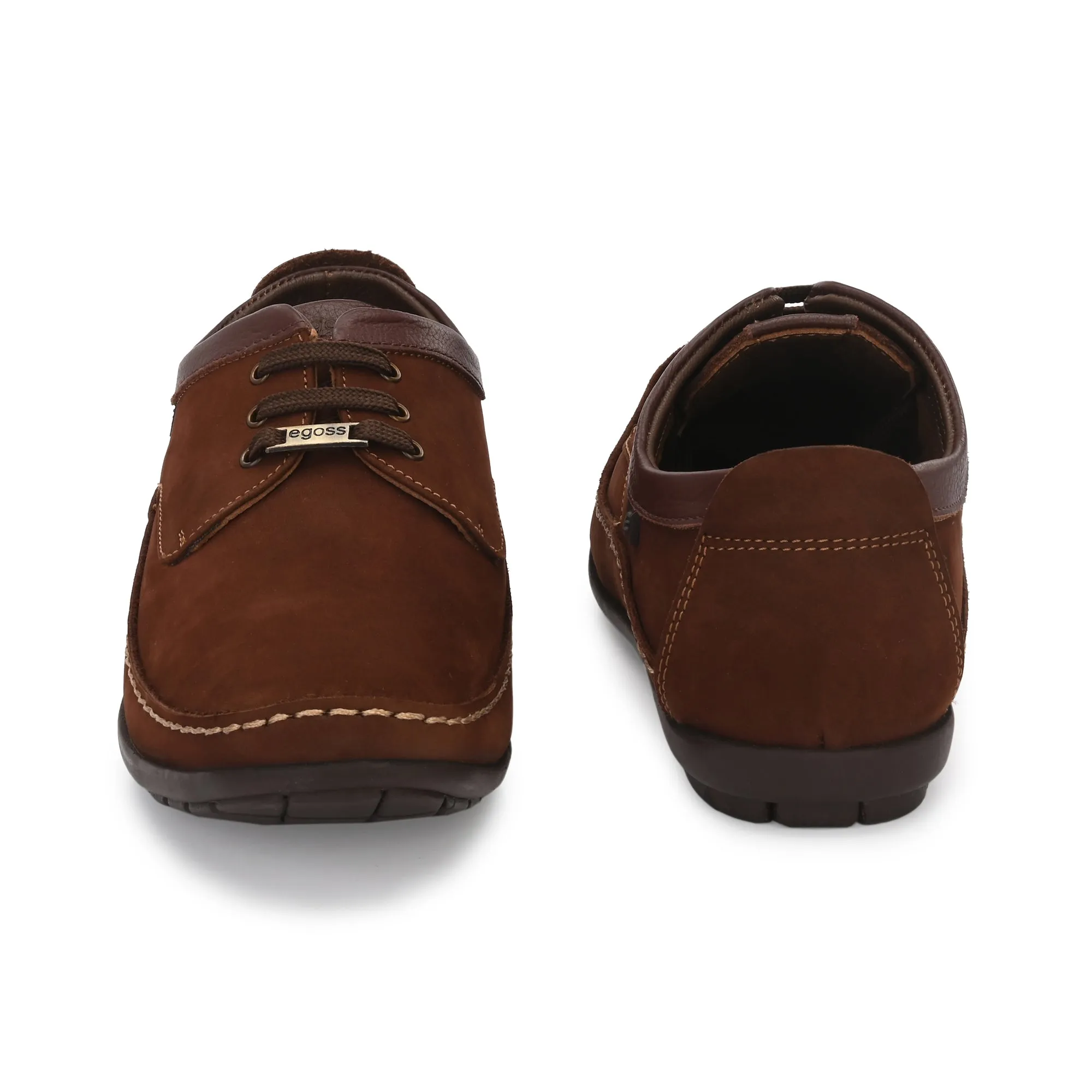 Egoss Leather Casual Lace-Up Shoes For Men