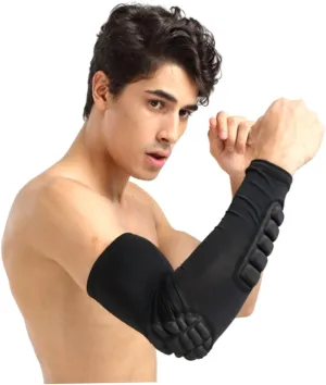 Elbow Pads Compression Sleeve for Men Women Padded Sports Arm Support for Basketball Football Volleyball Baseball Cycling Black Ergonomic Non Slip Breathable