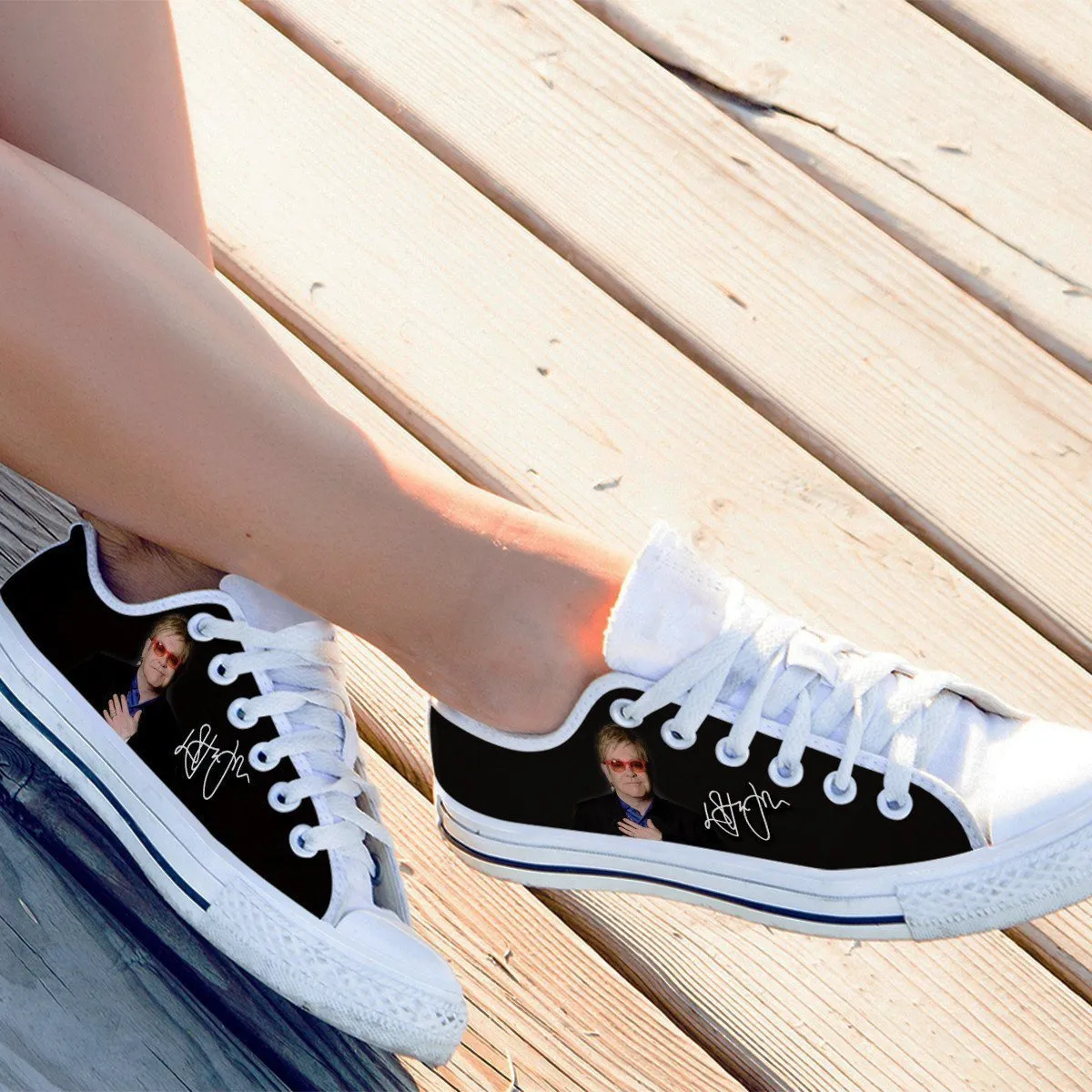 elton john ladies low cut sneakers