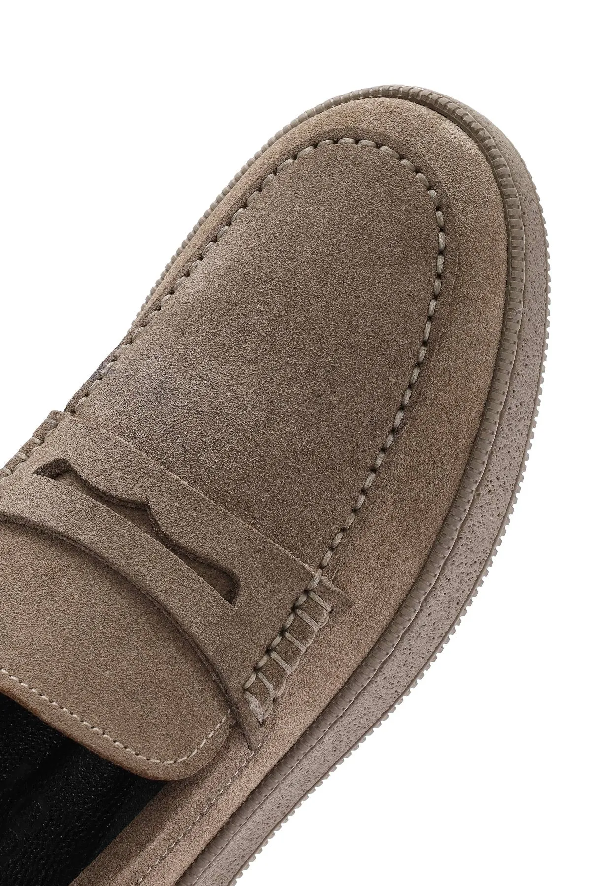 Erkek Bej Makosen Süet Deri Loafer