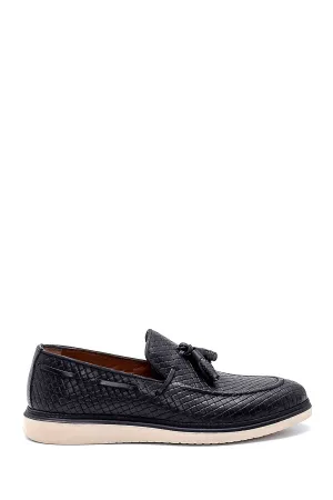 Erkek Deri Baskılı Casual Loafer