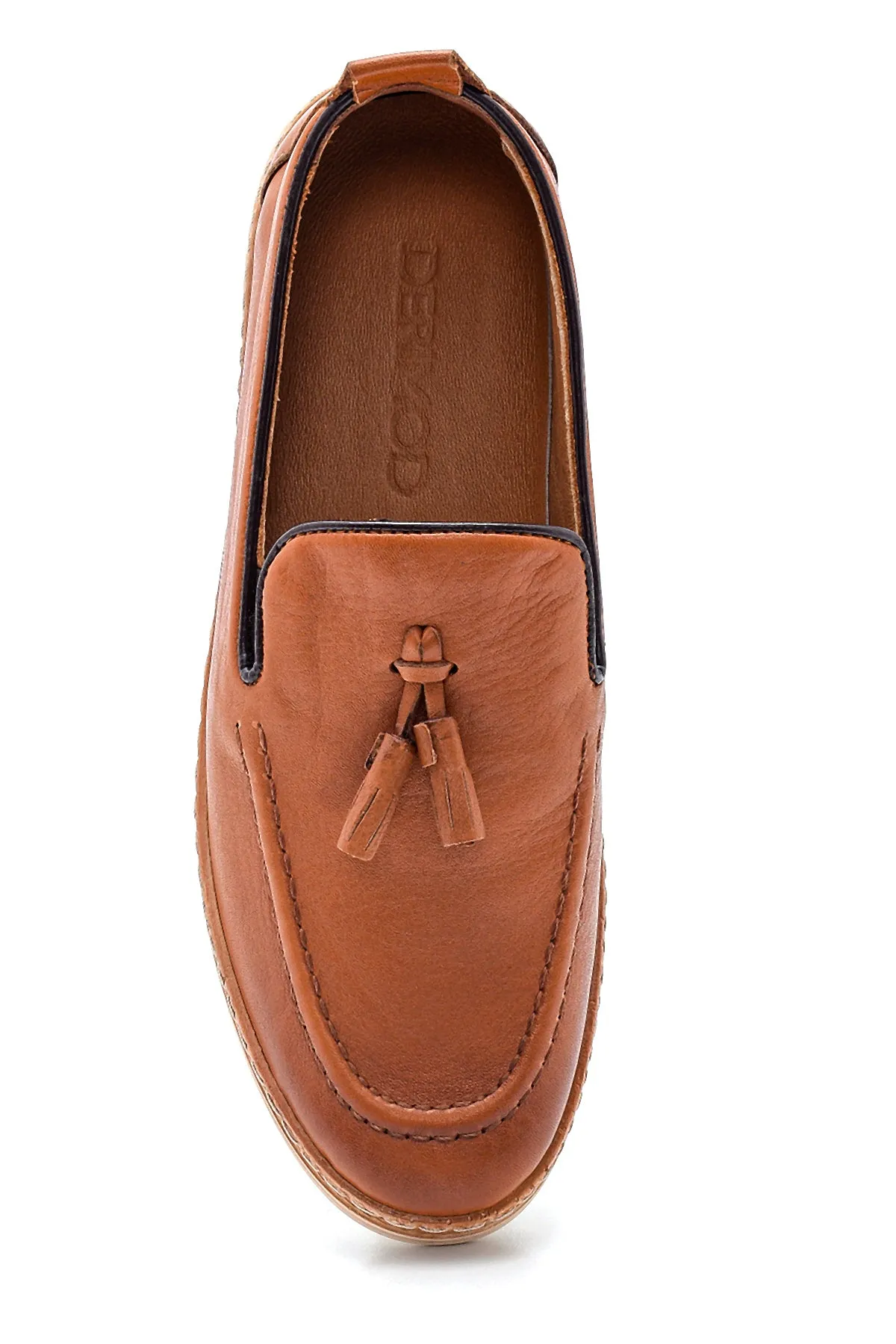 Erkek Deri Püskül Detaylı Loafer