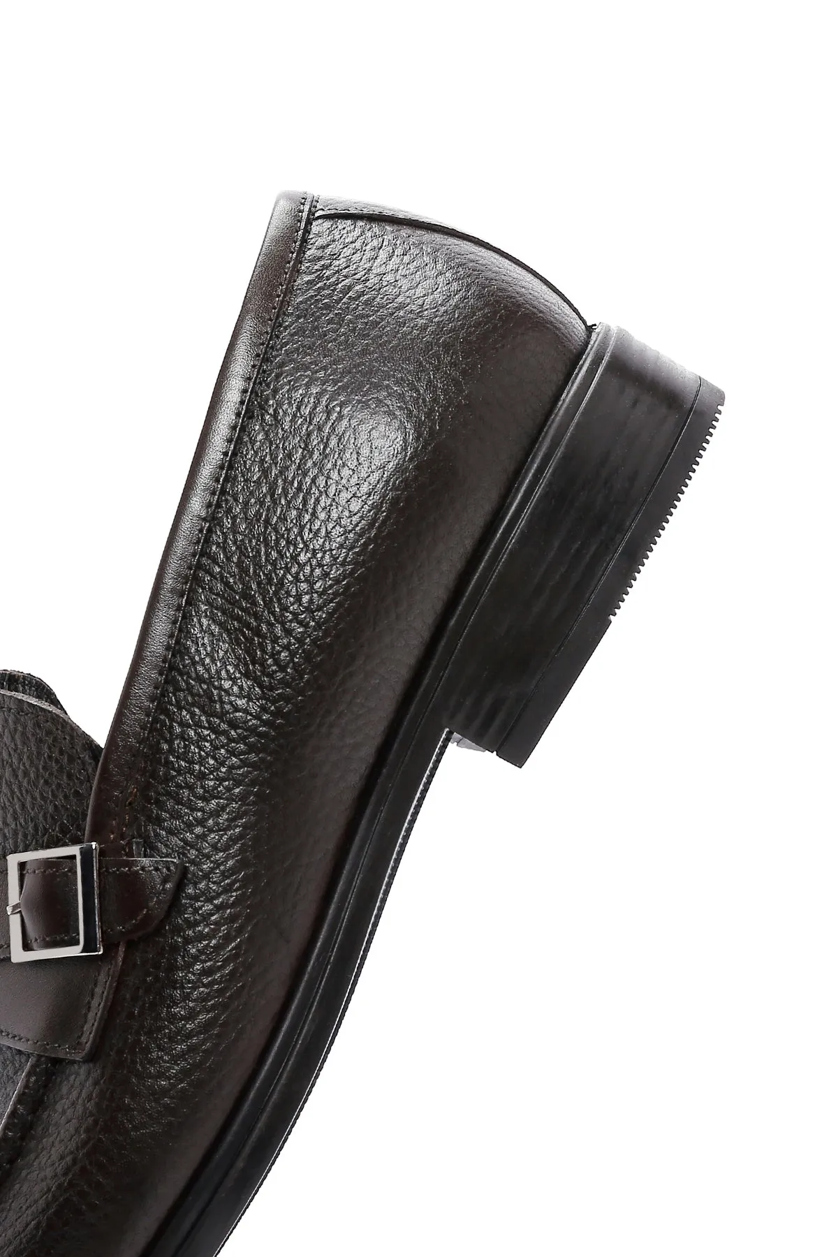 Erkek Kahverengi Deri Klasik Loafer