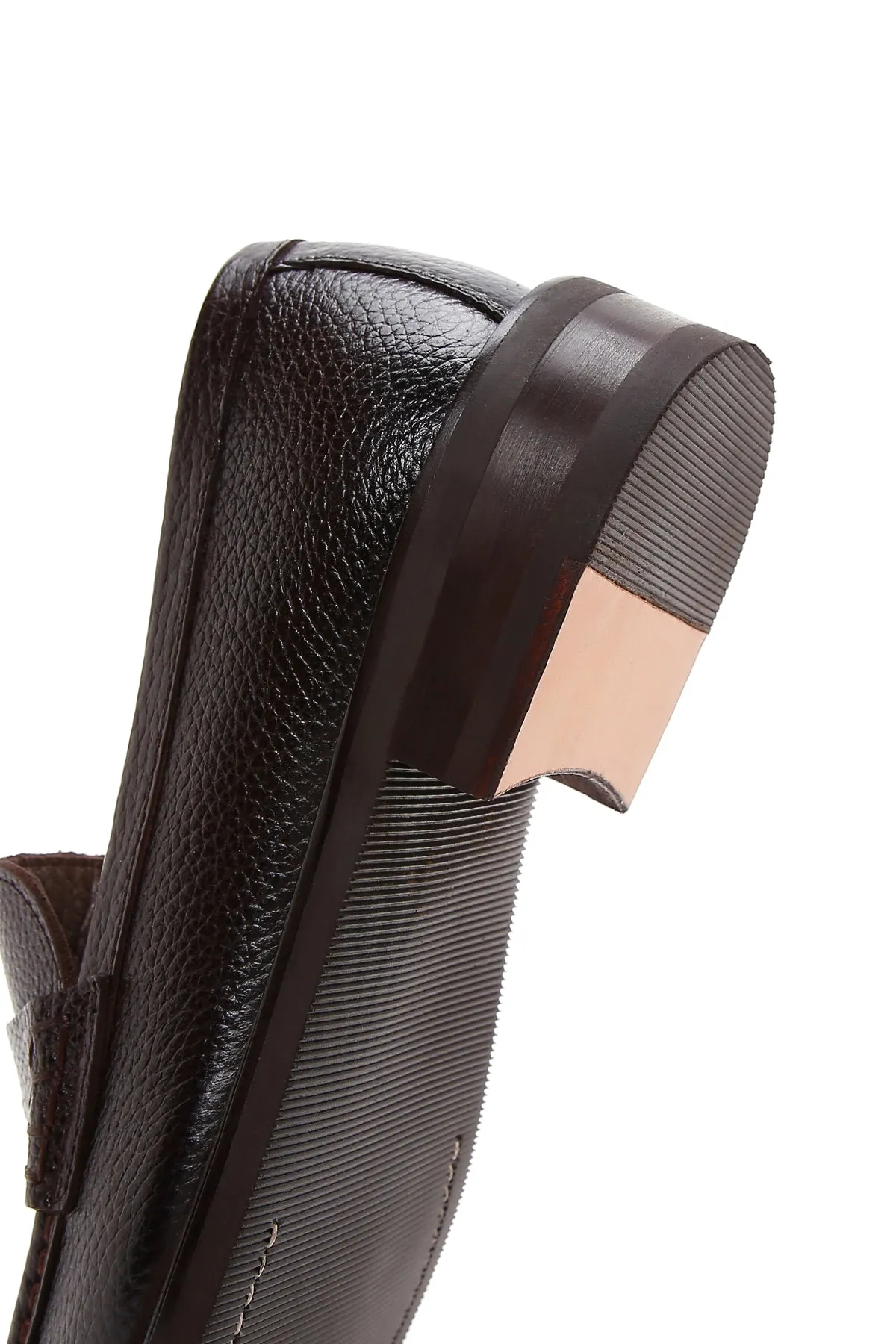 Erkek Kahverengi Deri Klasik Loafer