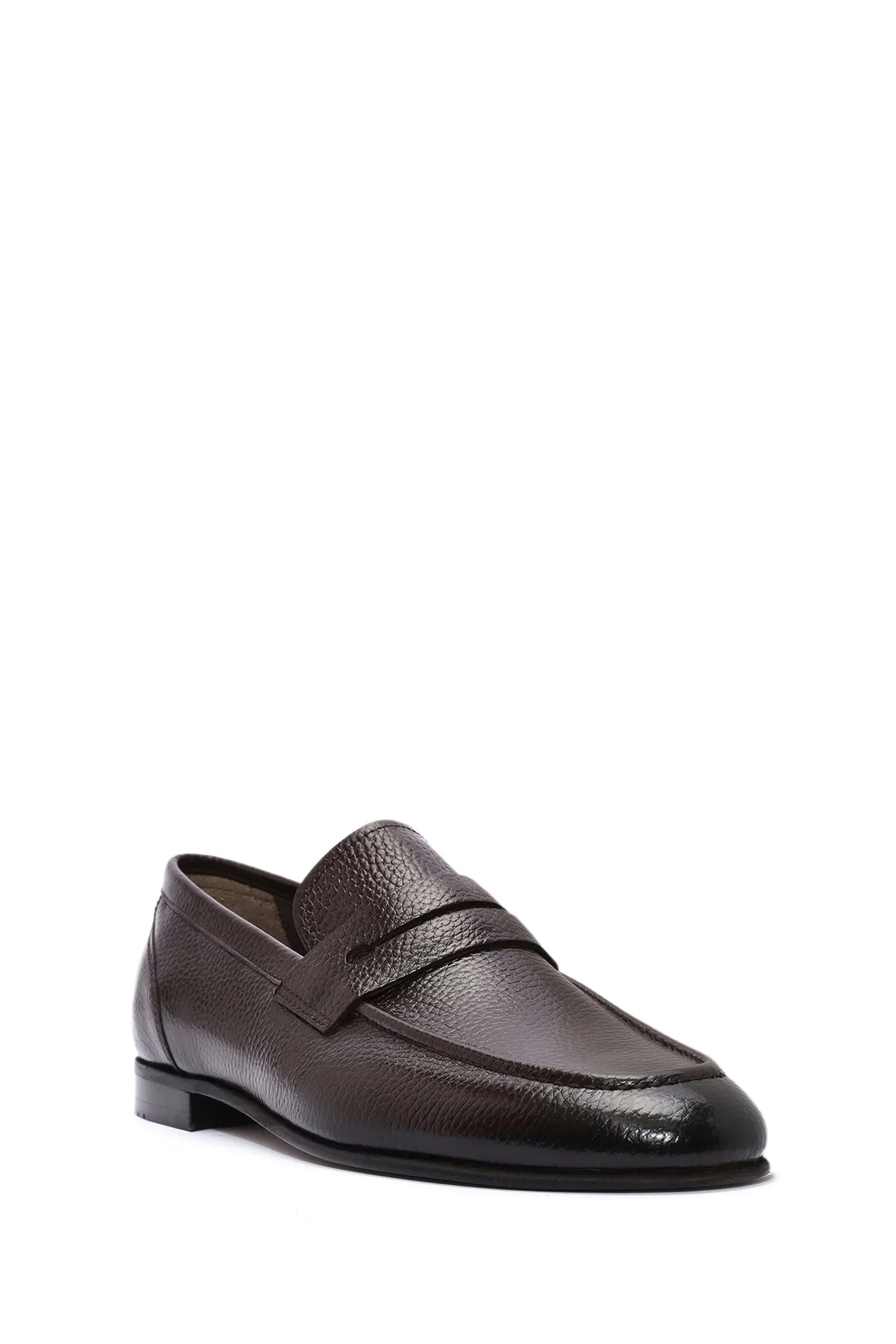Erkek Kahverengi Deri Klasik Loafer
