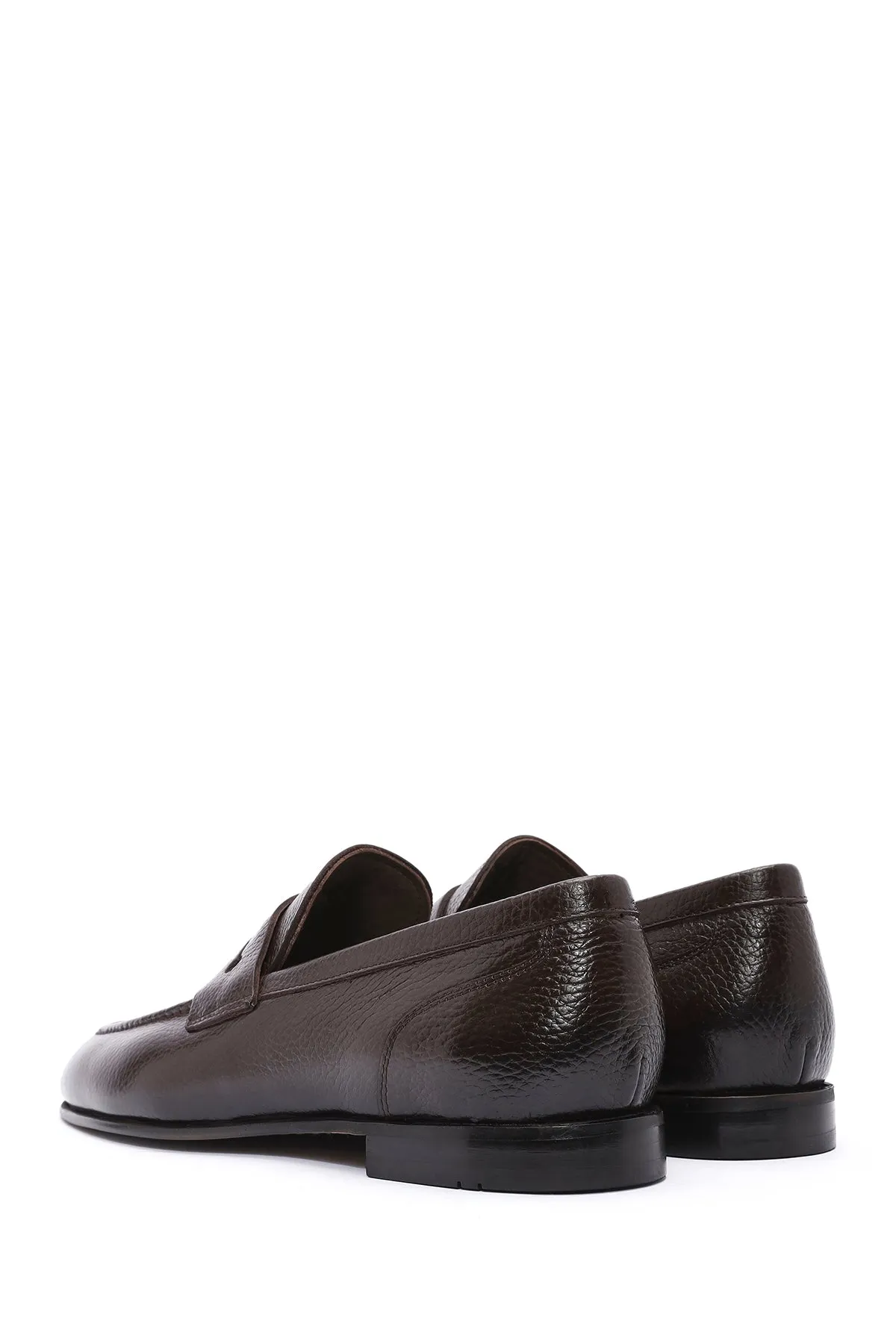 Erkek Kahverengi Deri Klasik Loafer