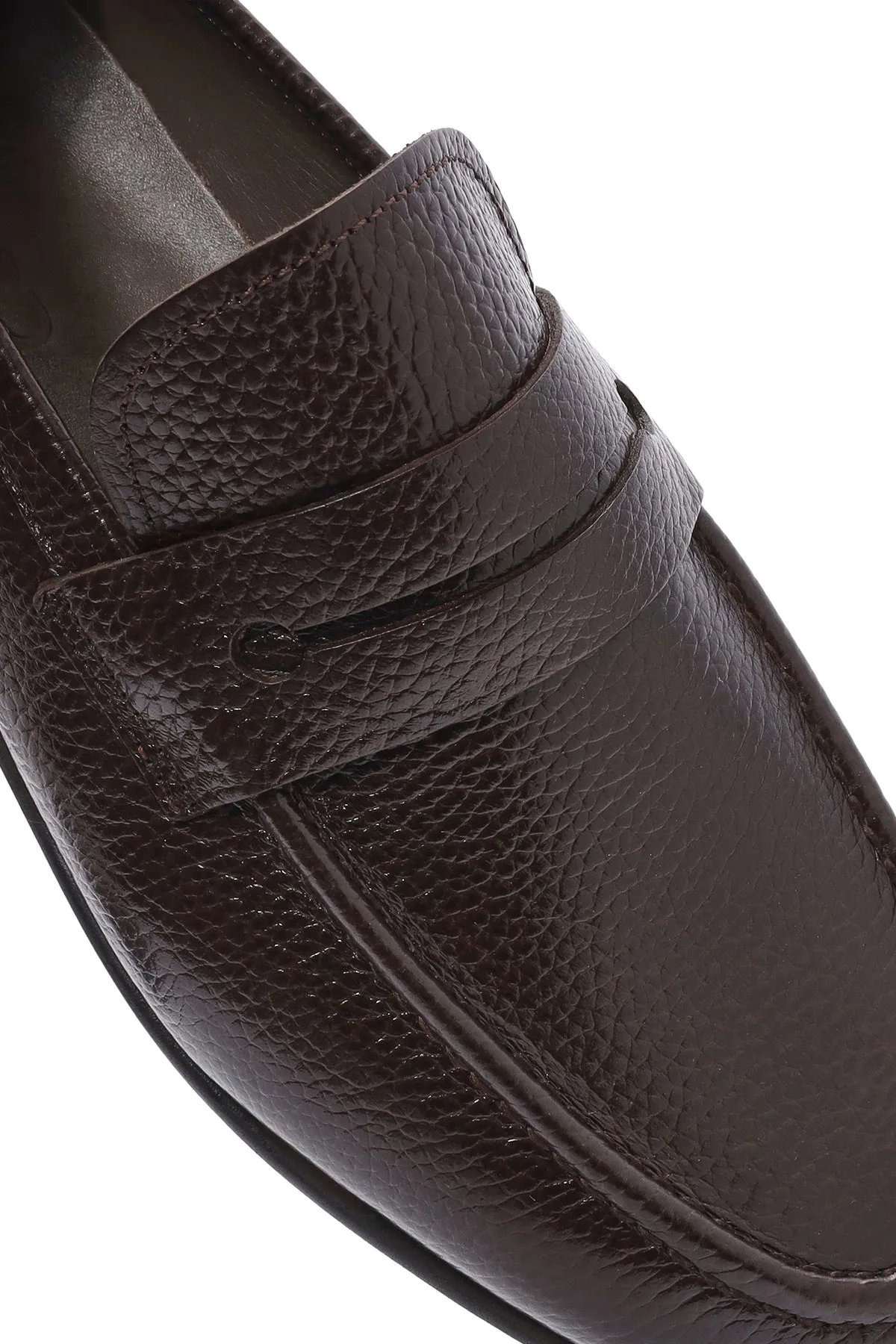 Erkek Kahverengi Deri Klasik Loafer