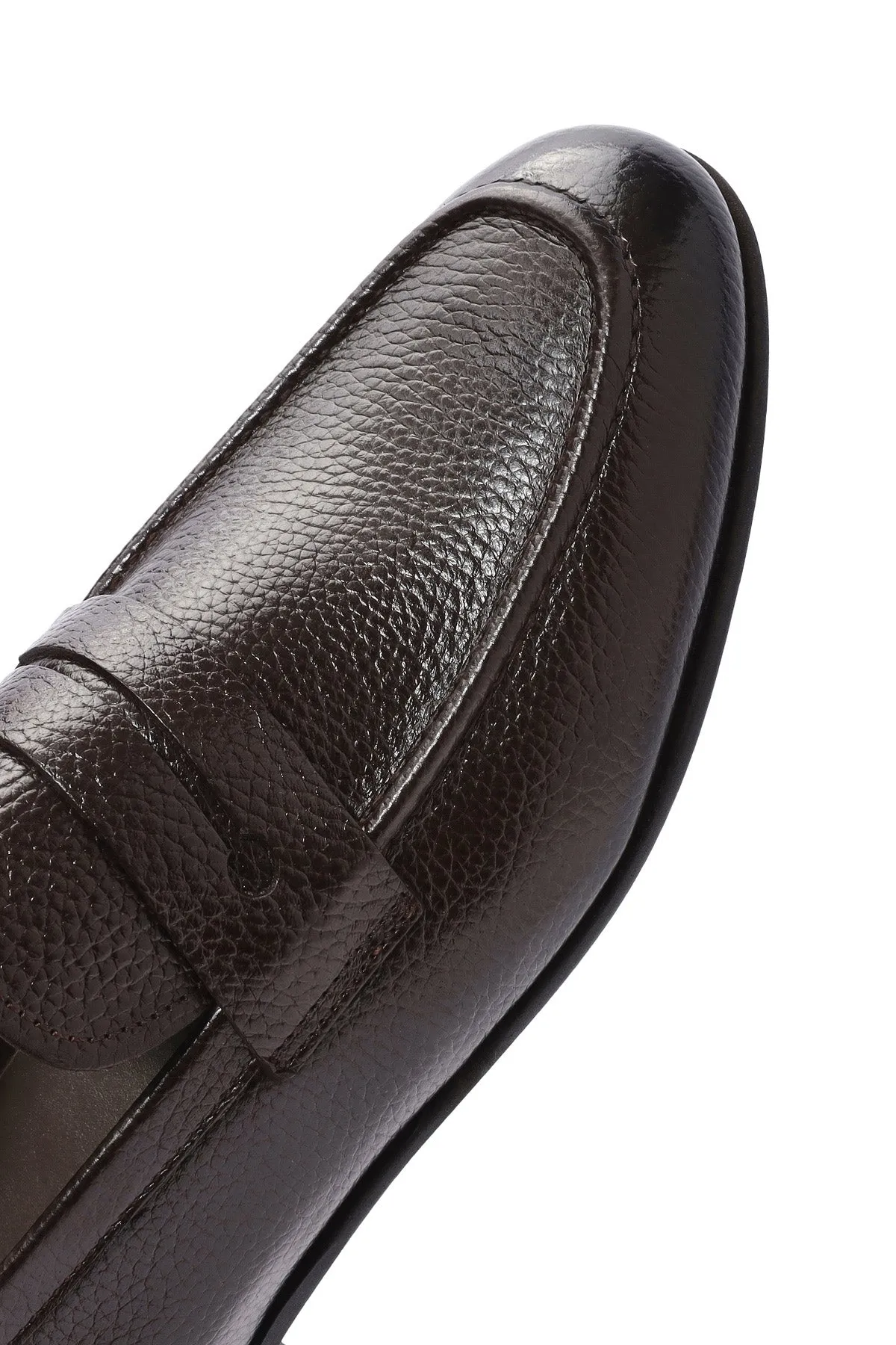 Erkek Kahverengi Deri Klasik Loafer
