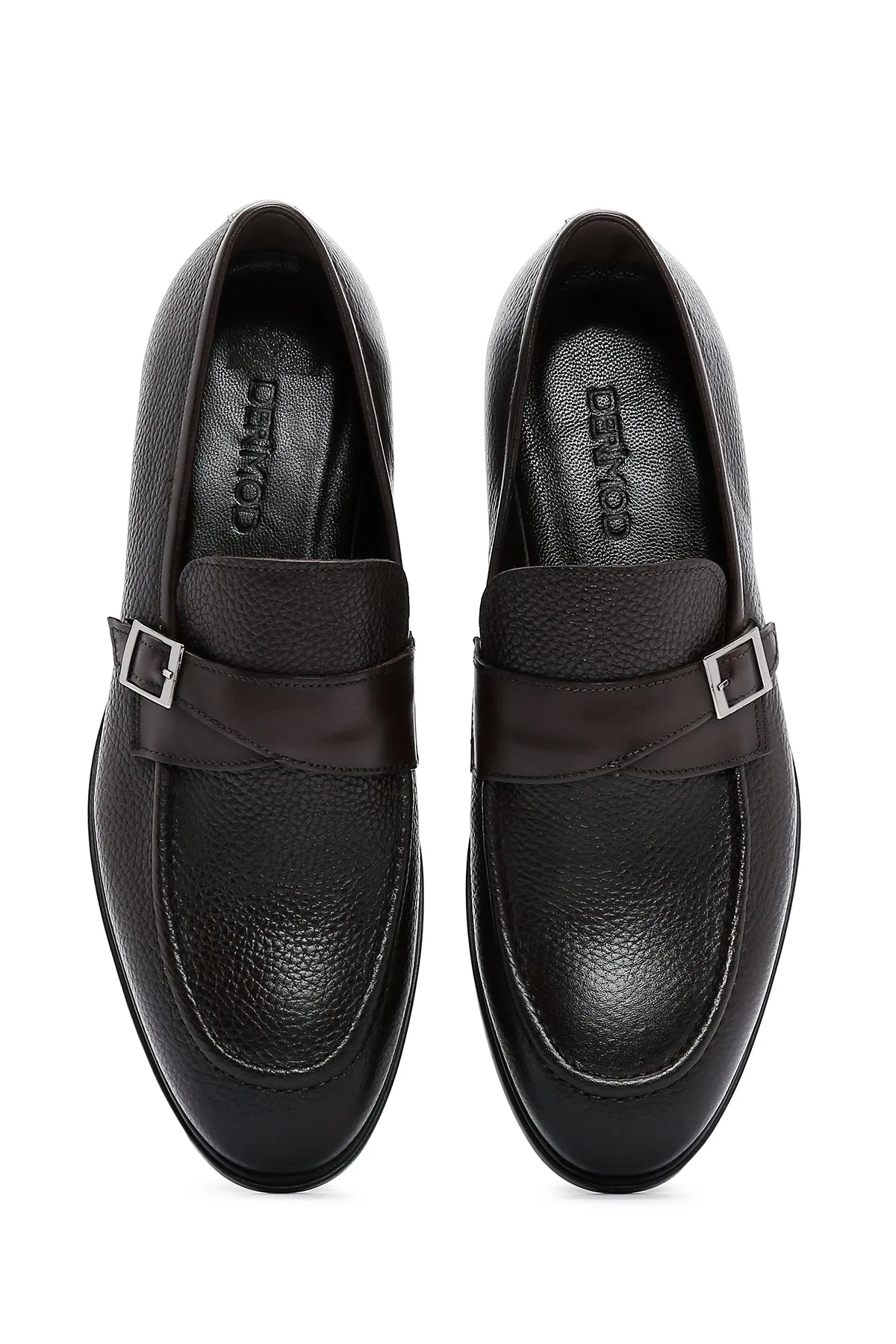Erkek Kahverengi Deri Klasik Loafer