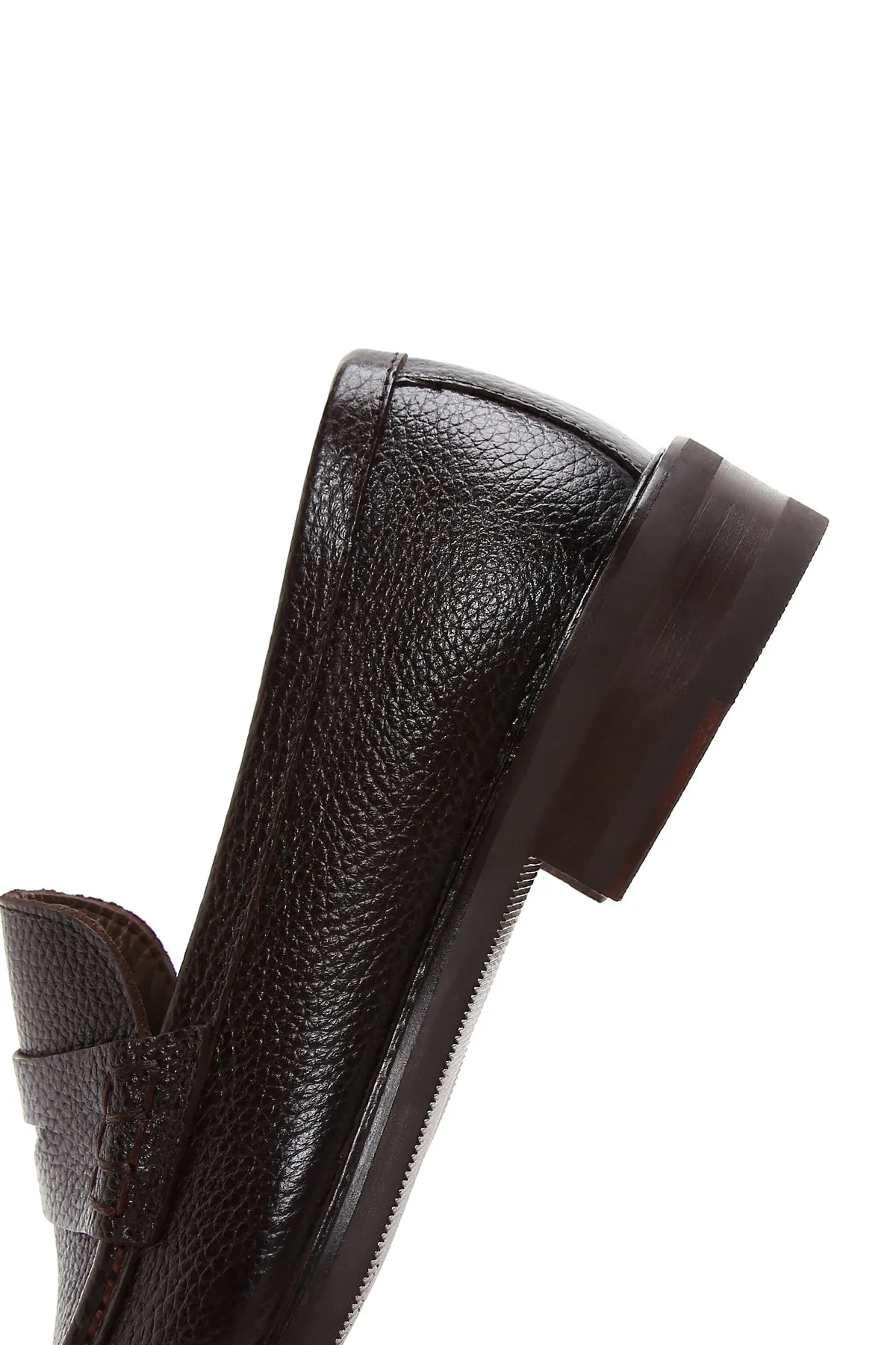 Erkek Kahverengi Deri Klasik Loafer